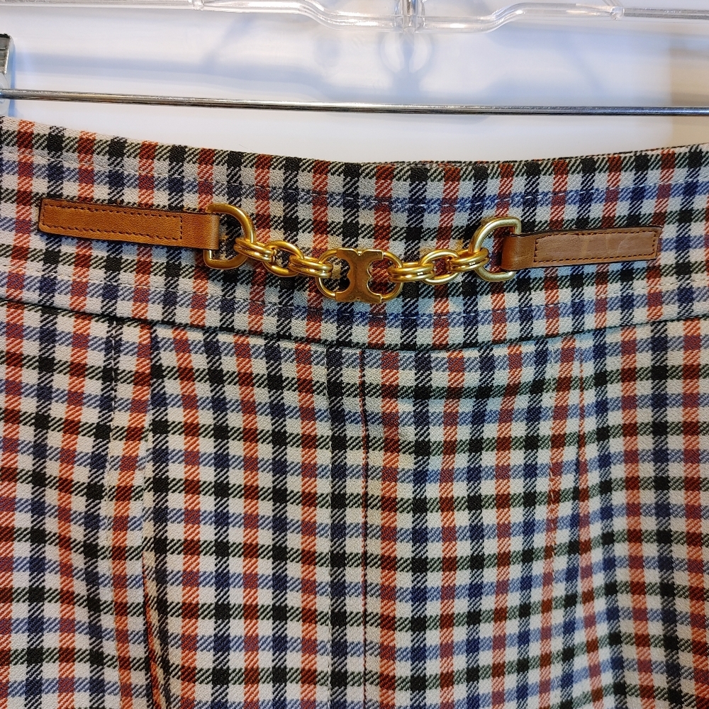 Tory Burch Pleated Check Mini Skirt - Picture 6 of 10